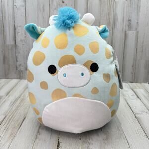 Squishmallows Zelia 12” Giraffe Teal Blue Gold Spots Kelly Toy Easter Gift NEW